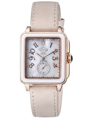 GV2 by Gevril Women's 9262 Bari Cream Enamel MOP Dial Diamond Swiss Quartz Watch